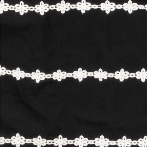 Batsheva Marina Black Cotton Poplin Dress White Trim Bell Sleeves 8 - Picture 2 of 6